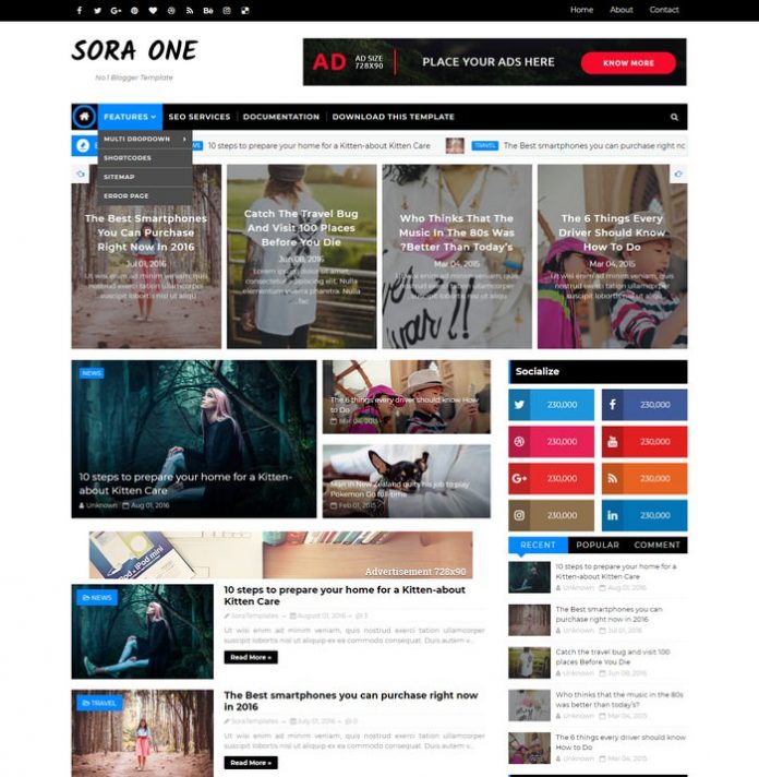 100+ Best Free Responsive Blogger Templates 2020 - Templatefor