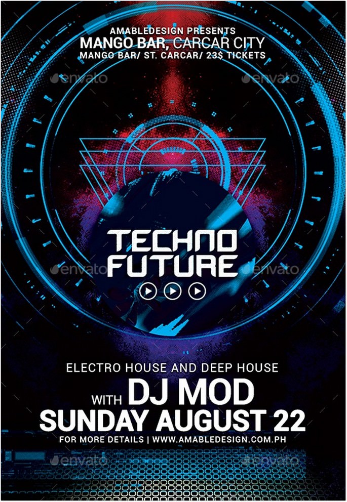 Techno Flyer Poster