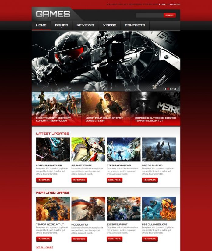 Free Gaming Website Templates