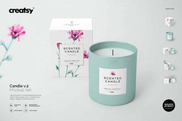 Download 20+ Creative Candle Mockup Designs & Templates - Templatefor