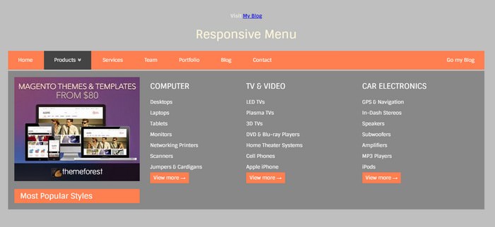 Responsive and Mega menu