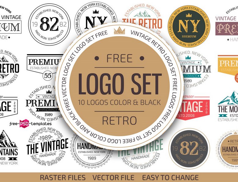 Free Retro Logo Set