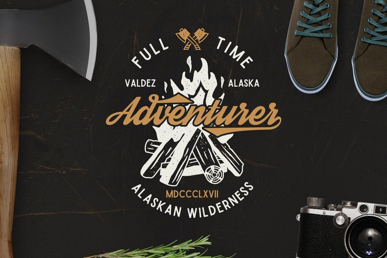 Full Time Adventurer Vintage Logo
