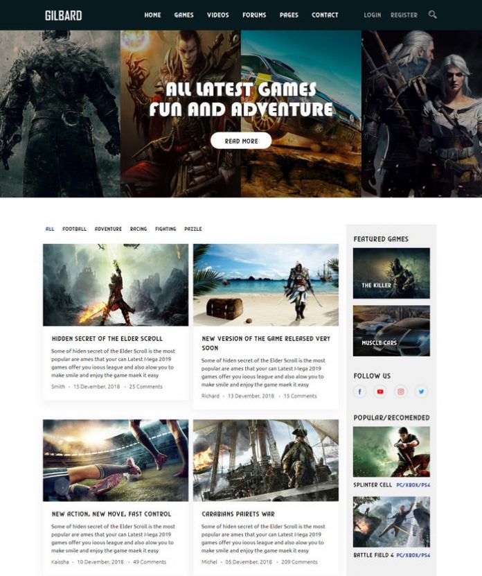 30+ Best Gaming Website Templates & Themes 2021 - Templatefor