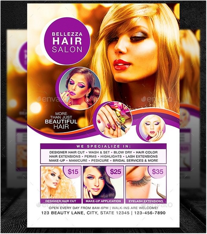 25+ Best Hair Salon Flyer Templates – 2018 - Templatefor