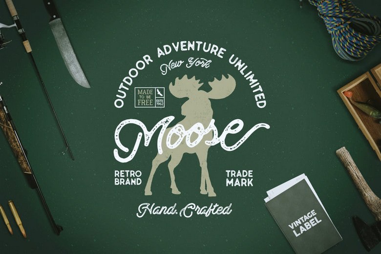 Moose Vintage Logo Template
