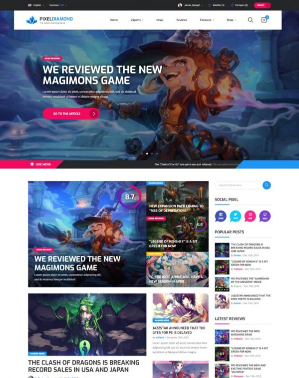 30+ Best Gaming Website Templates & Themes 2021 - Templatefor