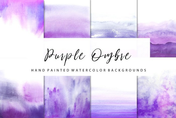 Purple ombre Watercolor