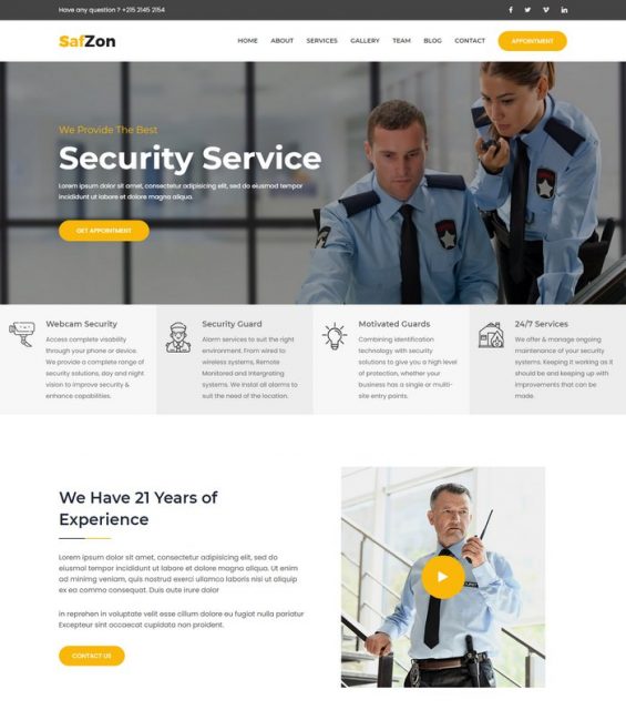 25+ Best Security Services Website Templates 2021 Templatefor