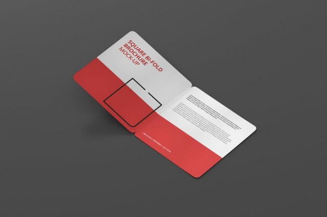 Square Bi-Fold Brochure Mock-Up