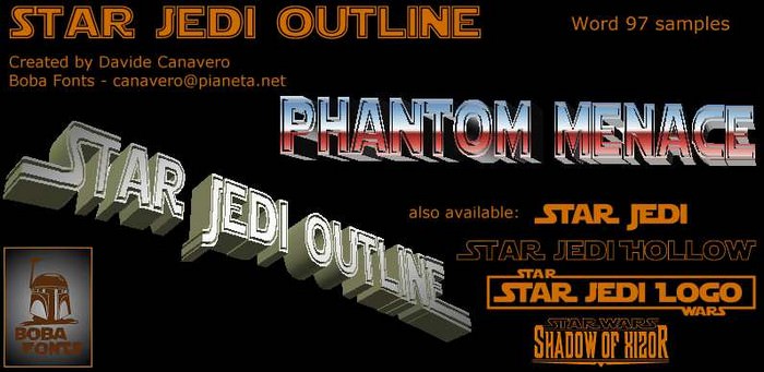 Star Jedi Outline Font