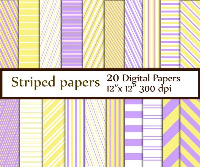 Set of 20 Stripe Paper Pastel Background