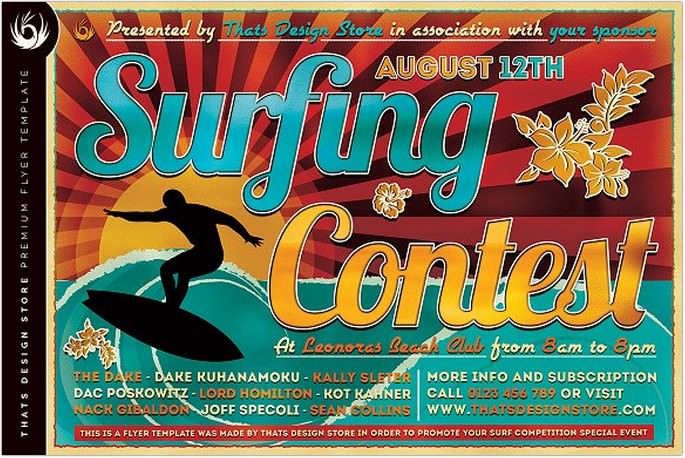 Surfing Contest Flyer Template