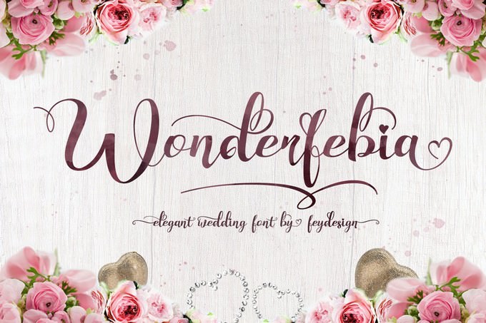 Wonderfebia Wedding Font