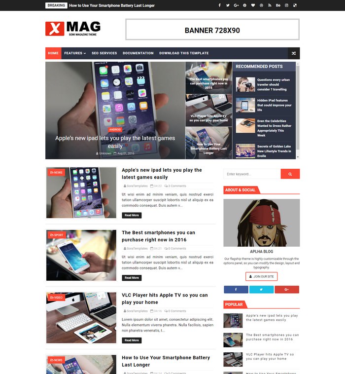 X-Mag blogger Template