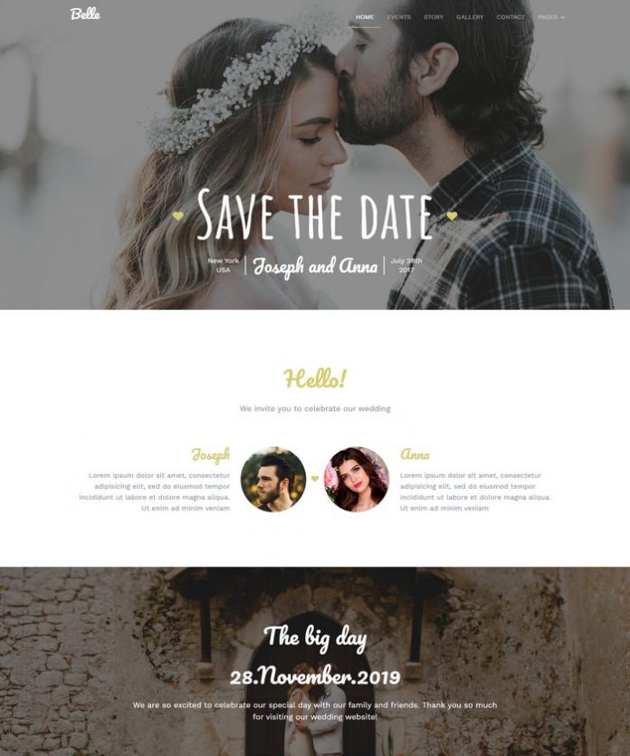 60+ Best Wedding Website Templates Free & Premium 2020 – Templatefor