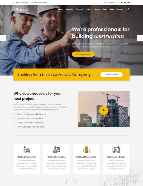 60+ Best Architecture Construction HTML5 Website Templates 2020 ...