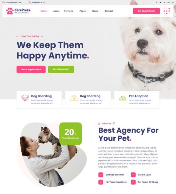 50 Best Animal Pet Website Templates 2024 - Templatefor