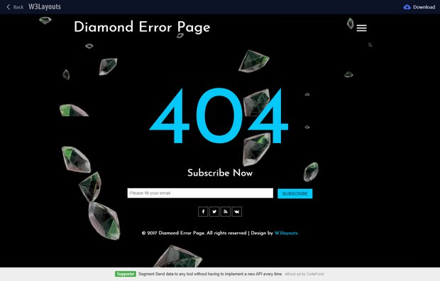 Diamond Error Page Free Website Template
