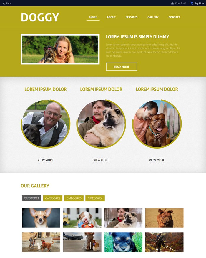 Doggy- Mobile Website Template