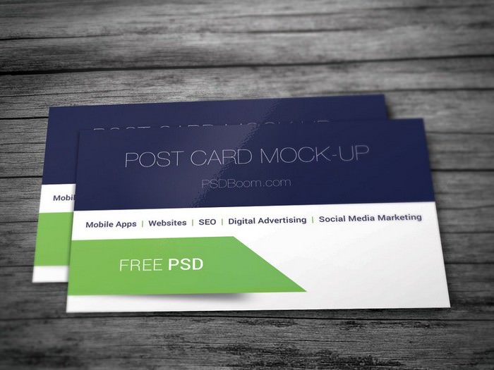 Free PSD Post Card Mock-up