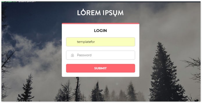 Free login form