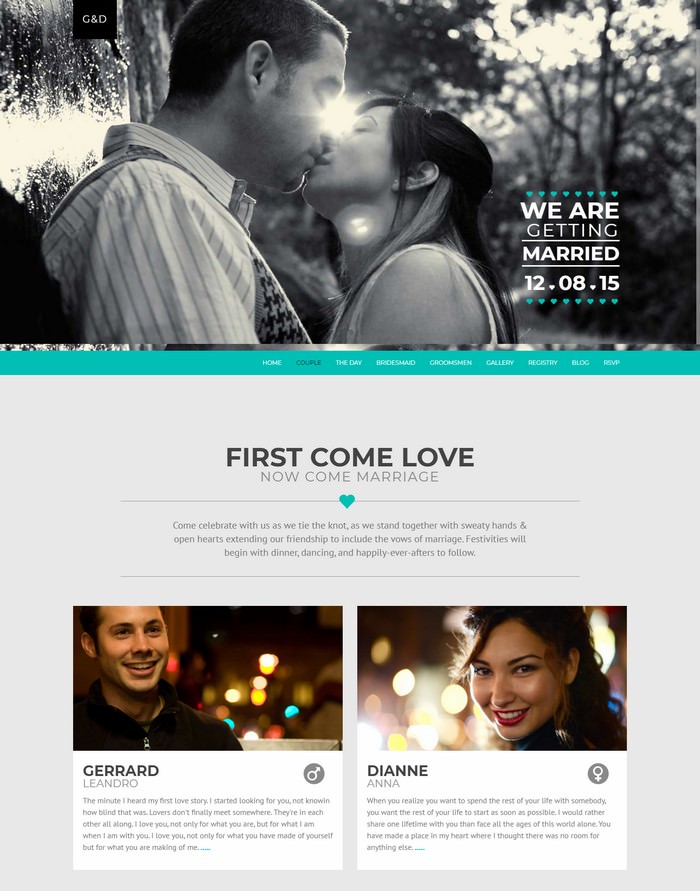 LUV - Responsive One Page HTML Wedding Template