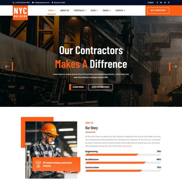 60+ Best Architecture Construction HTML5 Website Templates 2020 ...