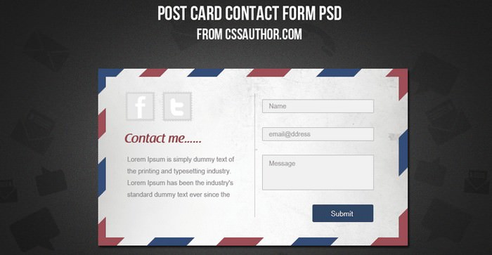 Postcard Contact Form PSD