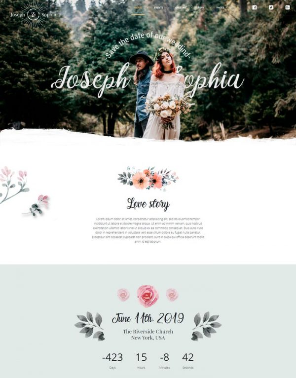 60+ Best Wedding Website Templates Free & Premium 2023 - Templatefor