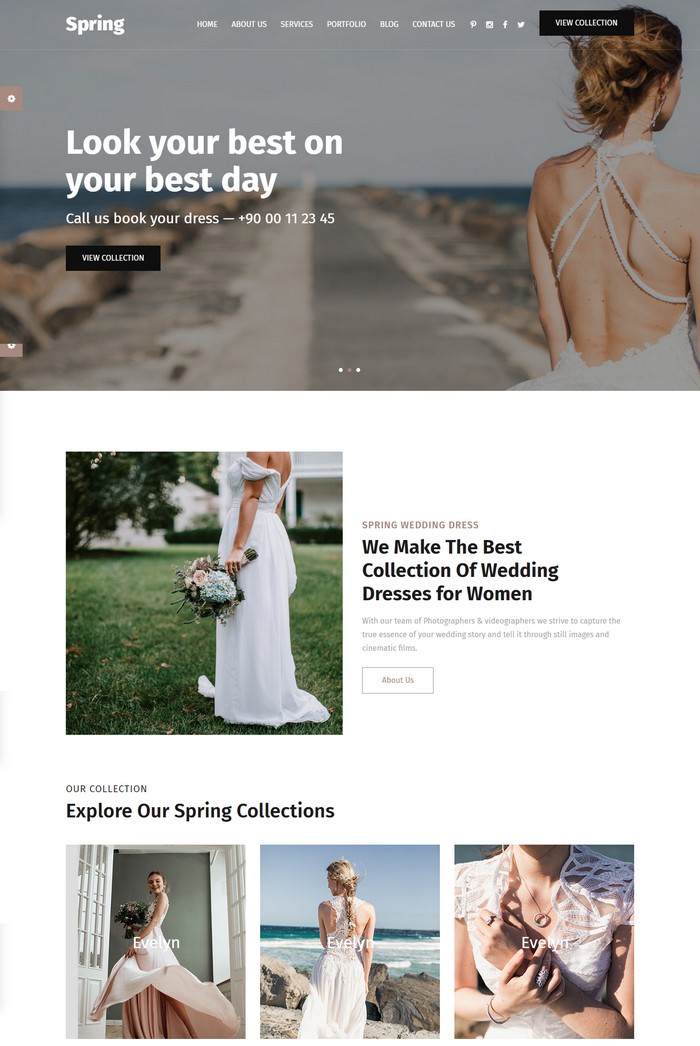 Spring - Wedding Dress HTML Template