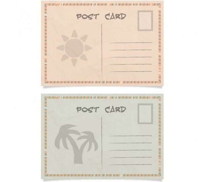 Summer post cards Free Vector