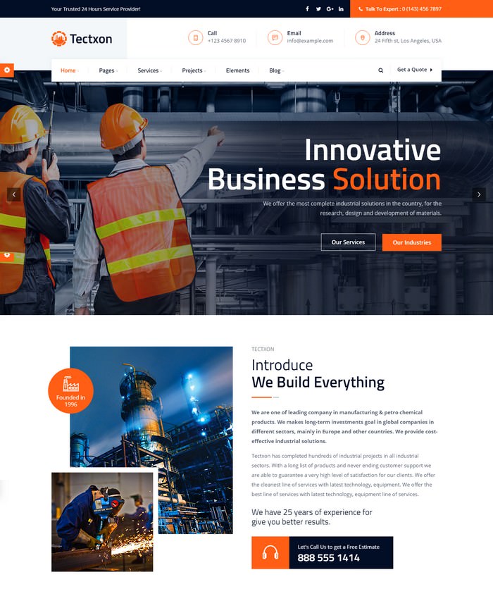 Tectxon - Industry & Factory HTML5 Template