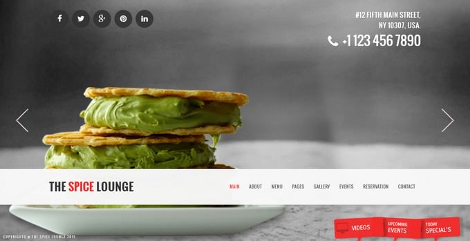 The Spice Lounge - Restaurant / Cafe HTML5 Template
