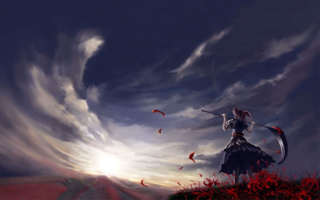 1920×1200-Stunning Clouds And anime Girl HQ