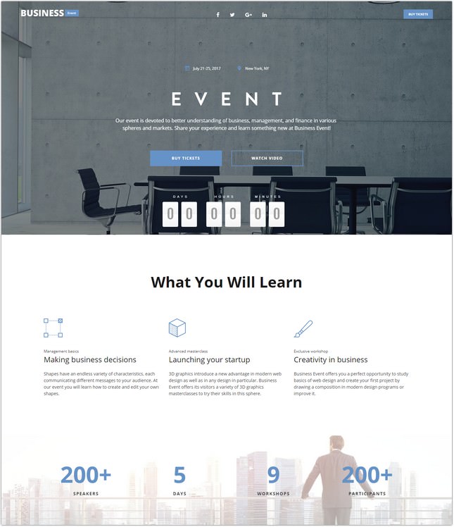 Business Event - Event Planner Landing Page Template