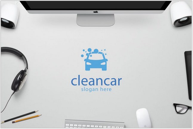 Clean Car Auto Service Logo
