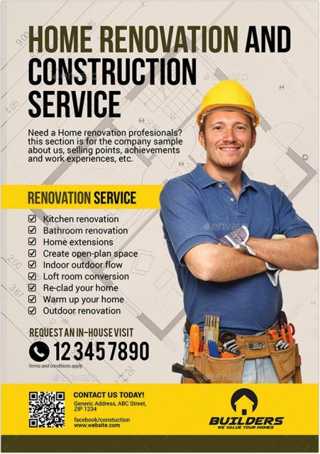 Eye Catching Contractor Flyer Templates Designs Templatefor