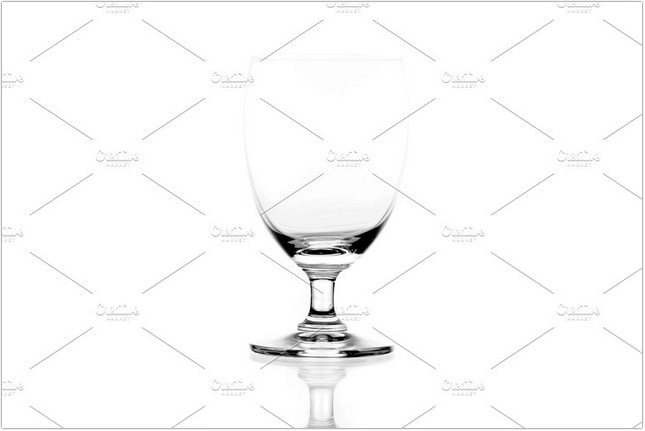 Glass on White Background
