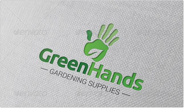 Green Hands Logo Template