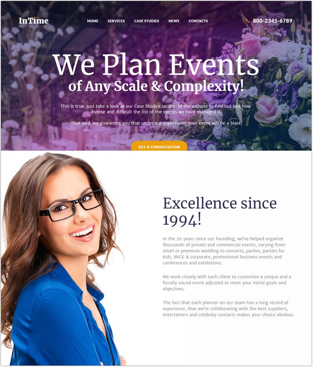 InTime - Events Management Company Theme
