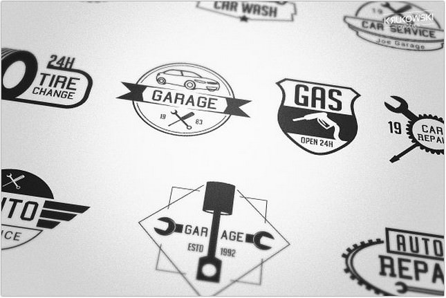 Mechanic Garage Badges Logos