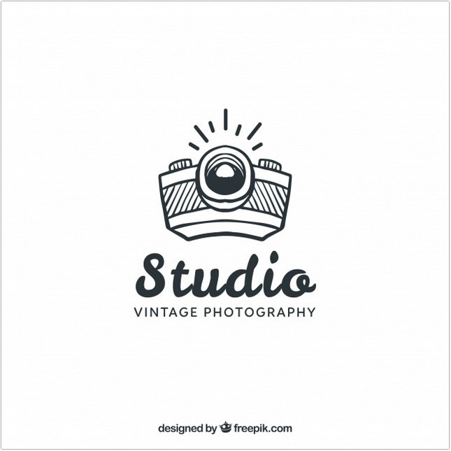 Photography logo with side view Free Vector