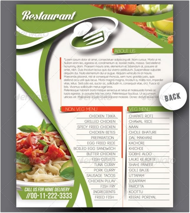 Restaurant Flyer & Menu Card Template
