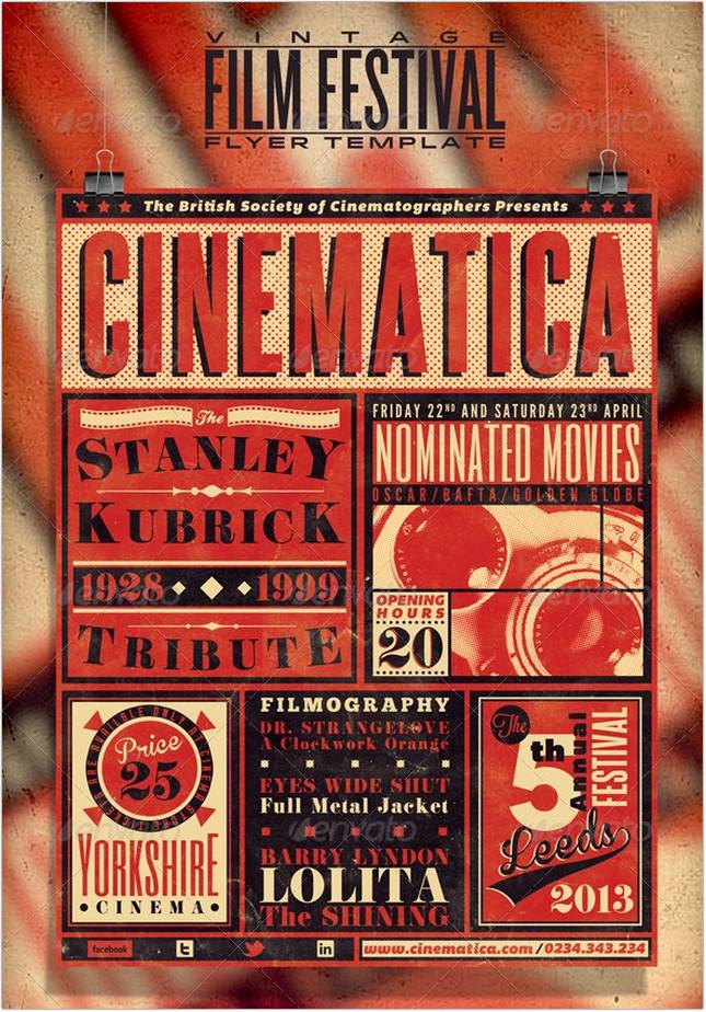 Vintage Film Festival Poster Flyer