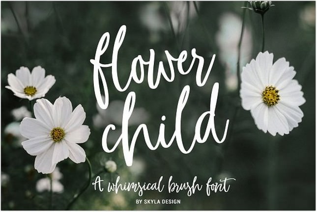Whimsical brush font Flower Child