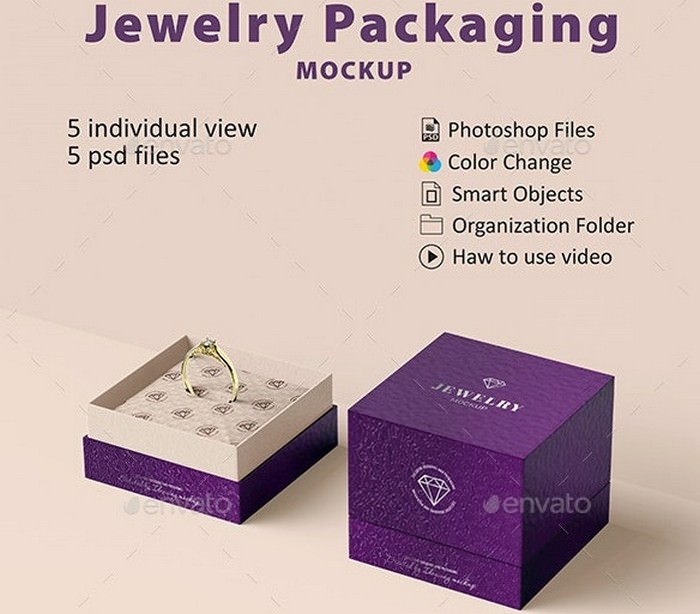 5 Jewelry Packaging Mockup
