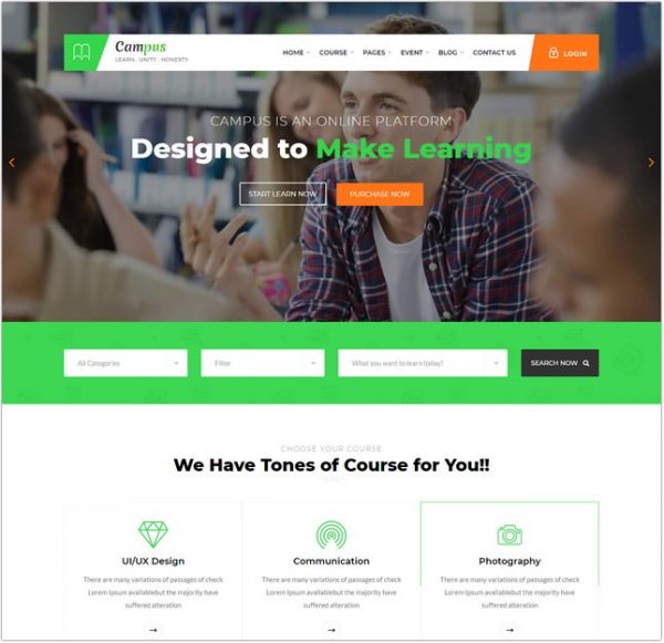 15+ Online Course Website Templates & Themes 2018 - Templatefor