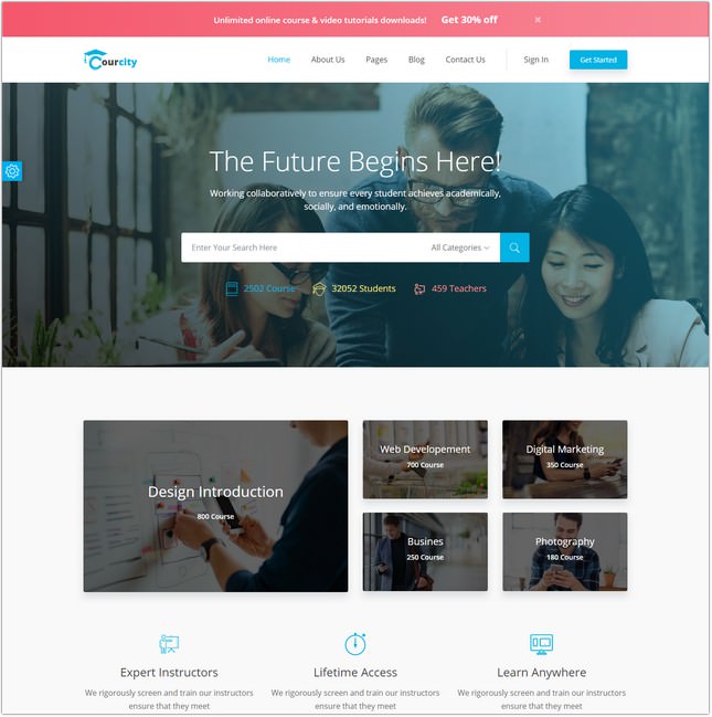 Online Course HTML Template For Education