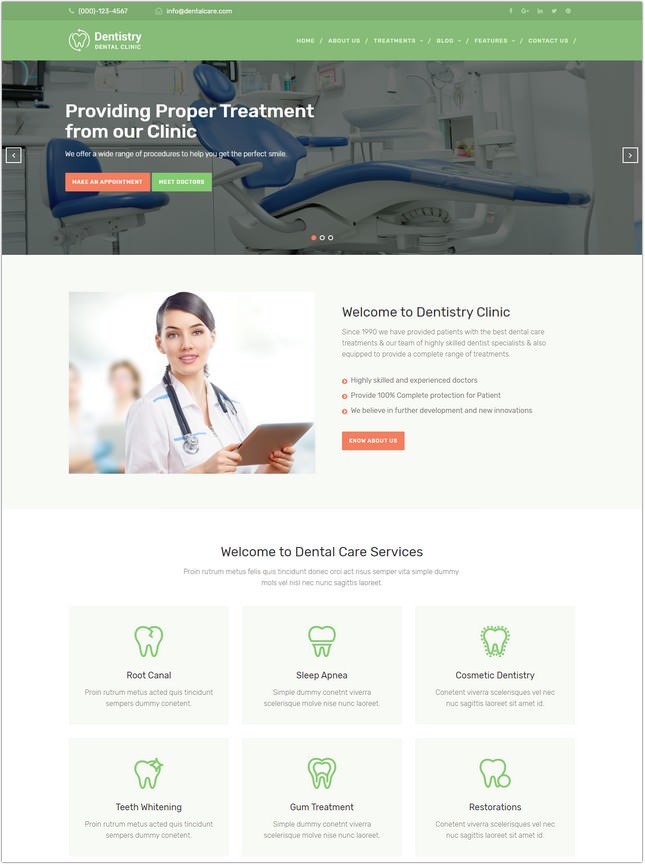 22+ Best Dental Clinic Website Templates & Themes 2018 - Templatefor